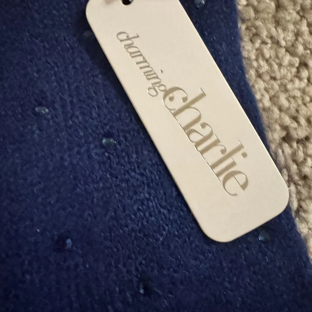 Charming Charlie NWT Knit Sequin Gloves Blue Women’s Cozy Warm One Size Acrylic